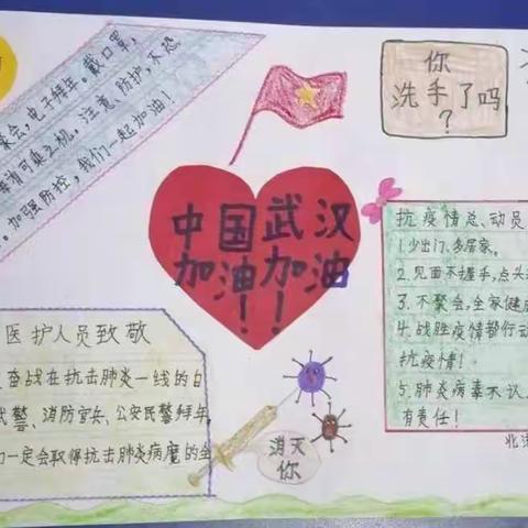 北流镇潮塘小学全体少先队员积极行动起来，防控疫情，从我做起！为武汉加油！为中国加油！