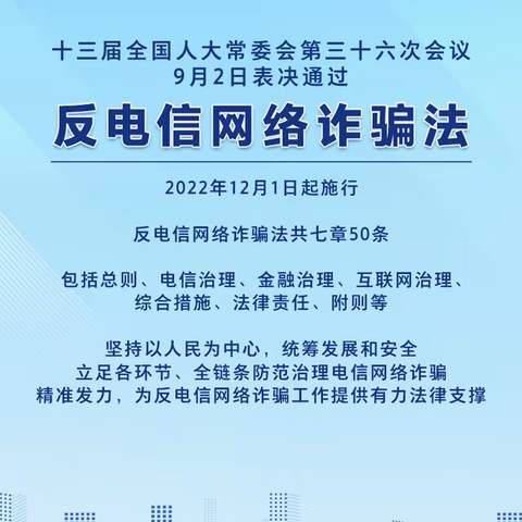 普法宣传——《中华人民共和国反电信网络诈骗法》