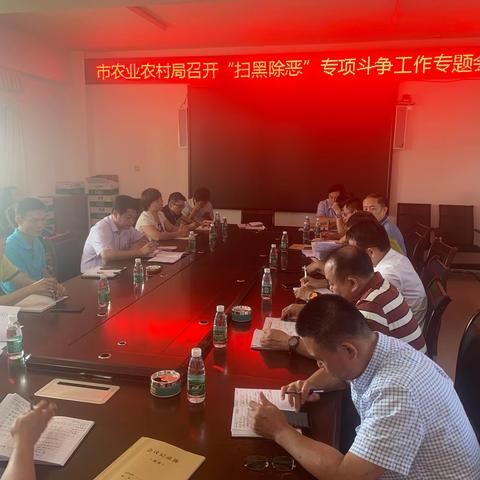 文昌市农业农村局召开迎接中央督导组督导扫黑除恶专项斗争工作“回头看”工作专题会议