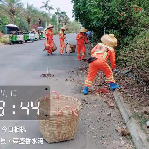 光坡镇美岚环卫针对绿化带枯枝落叶整治工作