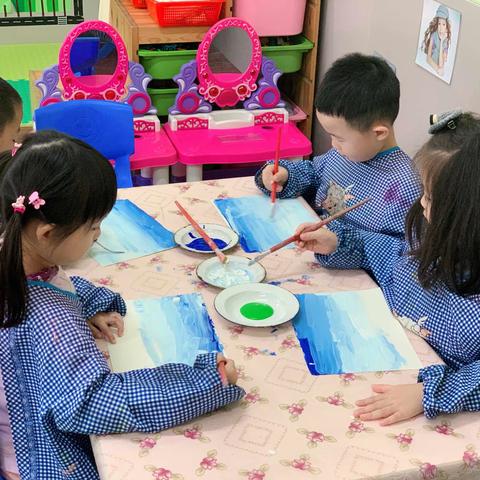 水粉活动—秋天的树林