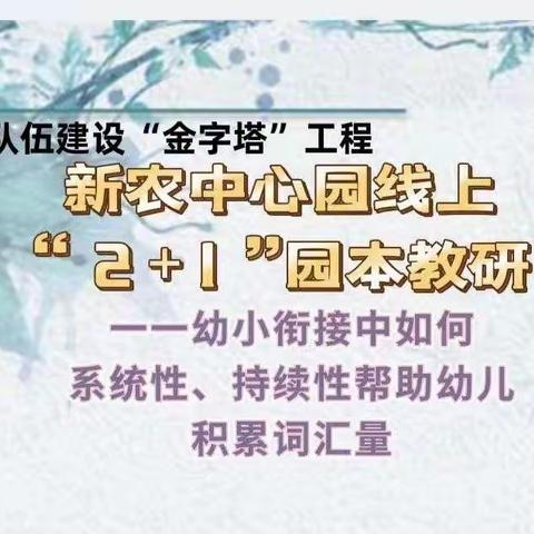 线上有约    你我共研一一一新农中心园“2+1”园本教研活动