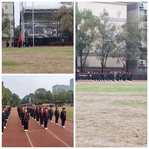 爱国，从点滴做起，           ——龙川学校小学部第一周升旗仪式