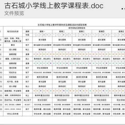 疫情当前，网课相伴——古石城小学线上教学活动