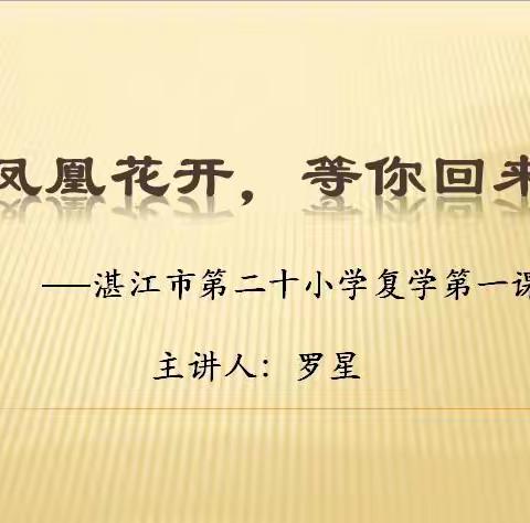 凤凰花开，等你回来——记湛江市第二十小学复学第一课