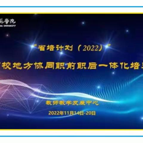 2022年省培计划(S903)高校地方协同职前职后一体化培养培训