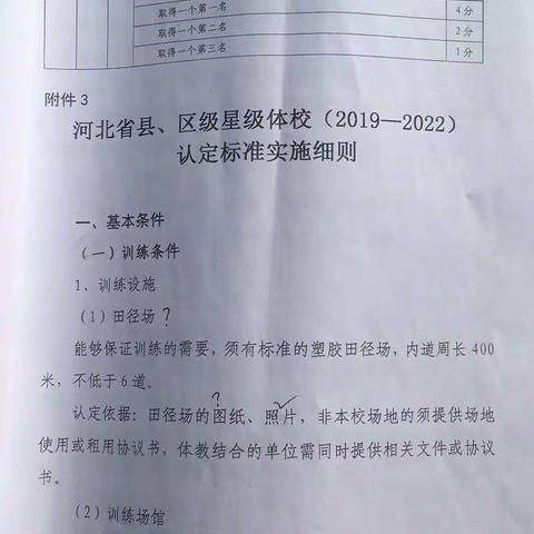 河北省县、区级星级体校（2019–2022）认定标准实施细则   磁县体育运动学校