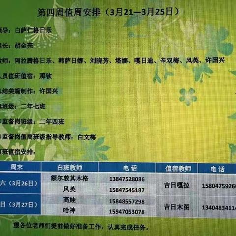 扎鲁特旗蒙古族实验小学北区第四周工作汇报