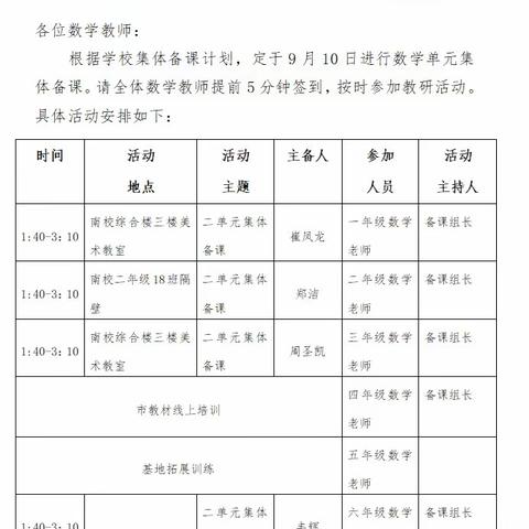 常态课高效从抓实集体备课开始——记六年级数学组集体备课