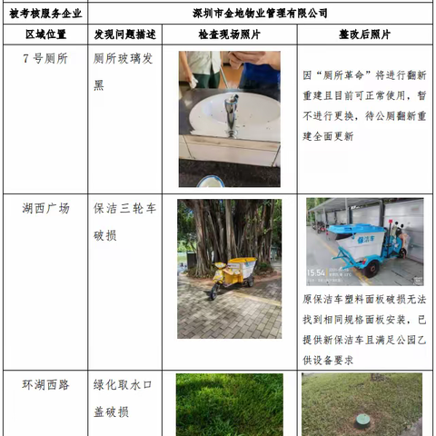 【双月检】洪湖公园7月7日双月检整改汇报