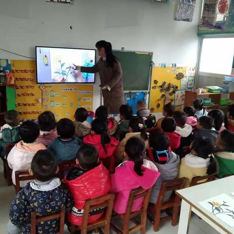 校椅镇东圩育苗幼儿园中班半个柠檬美术《采菊东篱下》