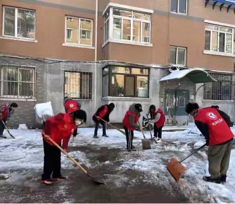 冬青社区“齐心清积雪小行动保障大民生”