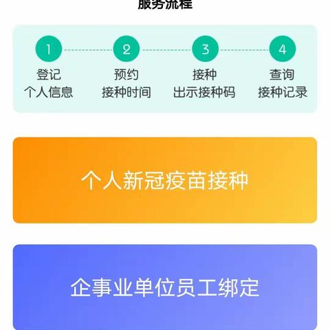 新冠疫苗接种预约流程