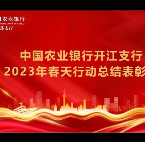 开江支行召开2023年春天行动总结表彰会