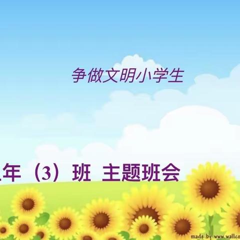 抚顺市实验小学三年三班主题班会———争做文明小学生