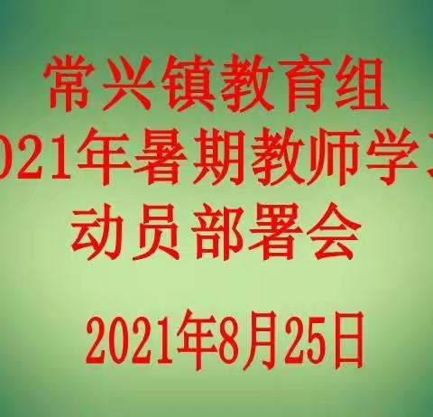 常兴镇教育组2021年暑期教师学习会扎实有序开展