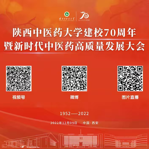 关于组织西安校友收听收看陕西中医药大学建校70周年大会直播的通知