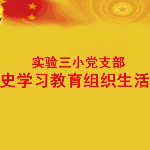 实验三小：研讨交流学深悟透   问题检视砥砺前行——召开党史学习教育专题组织生活会