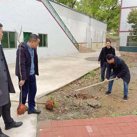 为学校添绿 为党旗增辉 党员先行