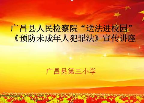 广昌县第三小学开展法治讲座主题活动