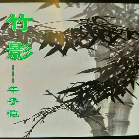 《竹影》读后感 ――科区实验小学四年十班黄敬尧