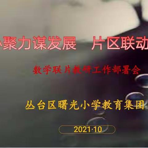 【曙光教育集团. 数学联片教研系列】——凝心聚力谋发展，片区联动谱新篇，数学活动展风采，技能大赛促成长！