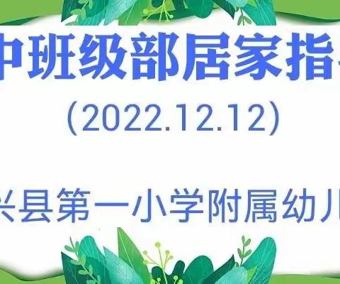 疫”路同行 暖心相伴—博兴县第一小学附属幼儿园中班级部居家指导（2022.12.12）