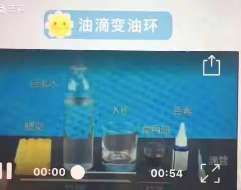 东胜区未来星第二幼儿园科学小实验｜《油滴变油环》