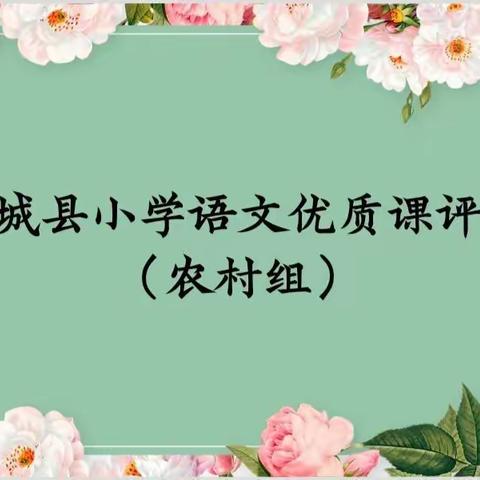 书痴者文必工，课优者心必至——郯城县小学语文优质课评比活动（农村组）纪实