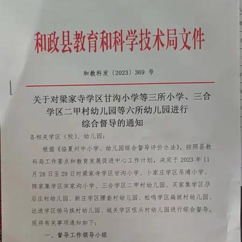 督学引领，助力成长 ——和政县松鸣镇扁坡村幼儿园迎督学专项检查