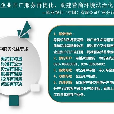 企业开户服务再优化，助建营商环境法治化