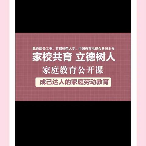 西关镇丰上小学组织家长、师生观看“家校共育，立德树人”家庭教育公开课第六课——成己达人的家庭劳动教育