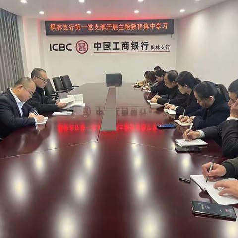 长沙枫林支行第一党支部开展主题教育集中学习