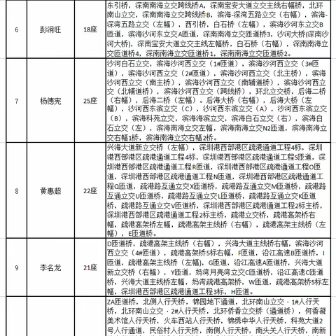 南山管理局专职专业桥梁养护工程师工作周报