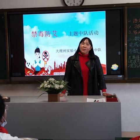 大理州实验小学152阳光中队开展《禁毒防艾》主题中队活动。