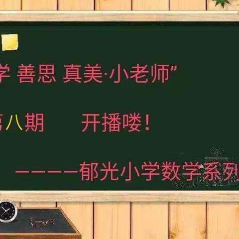 “乐学 善思 真美 ·小老师”- 郁光小学数学系列活动 （八）