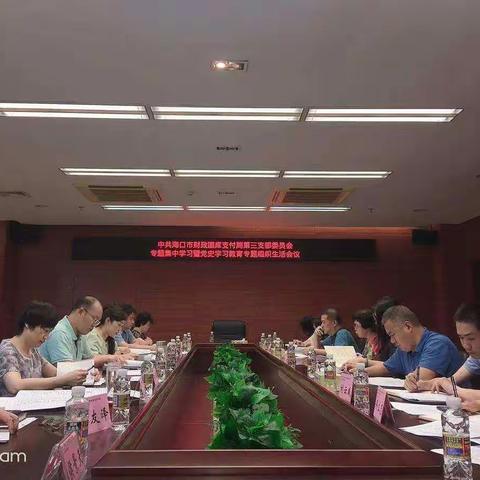 党史学习教育专题组织生活会 ——海口市财政国库支付局第三党支部