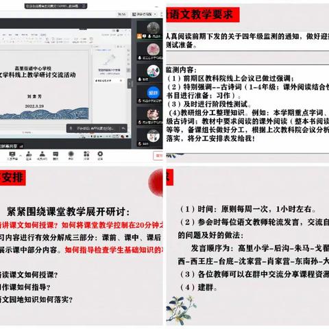 疫情难阻春风至 线上教研意正浓 ----高里街道小学语文教师开展线上教学研讨活动