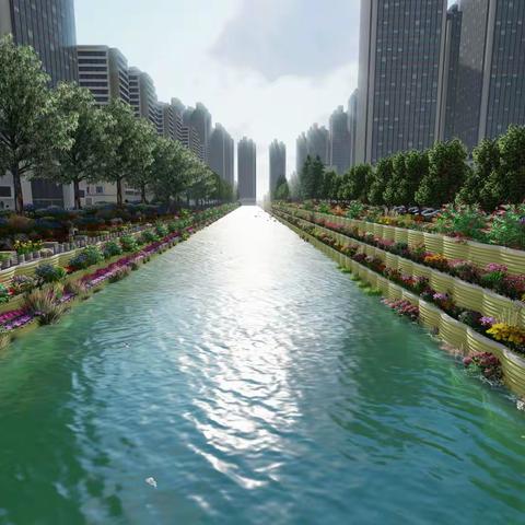 银河路提升改造PPP项目3D打印 装配式生态河道挡土墙