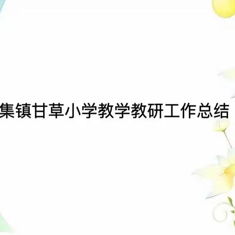 回顾过去 展望未来—辛集镇甘草小学教学教研工作总结