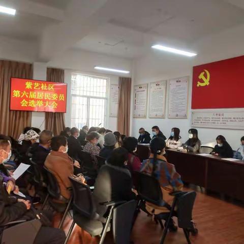 紫艺社区召开第六届居民委员会换届选举大会