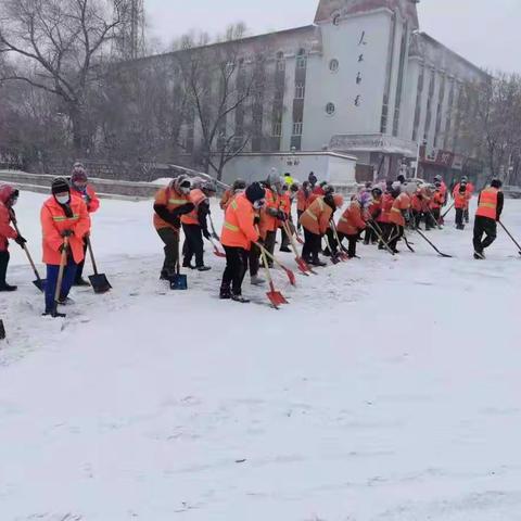 “学党史 办实事”环境卫生服务中心以雪为令清雪保畅通