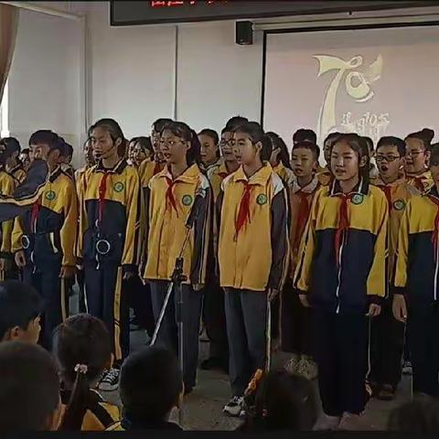 田庄小学庆祝建国70周年“红歌传唱”活动