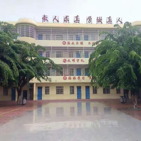 细雨下的校园