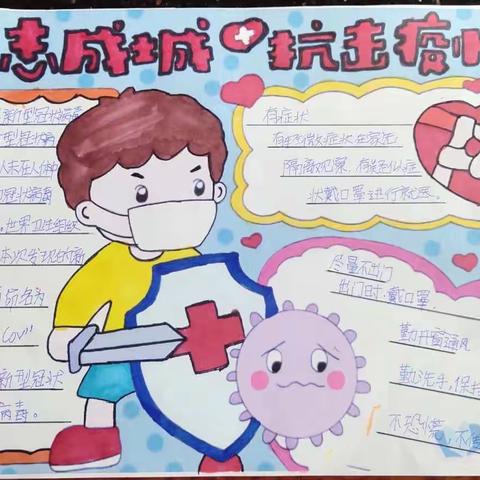 濮阳市实验小学三（13）班争当抗疫宣传员，小学生们有“画”说