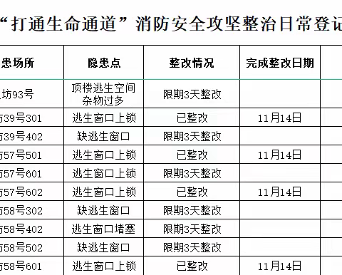 消防办日常工作简报 11月14日 星期一