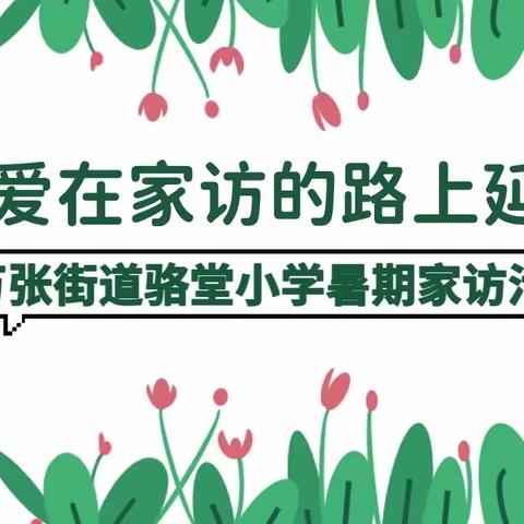 心系安全 情系家访----万张街道骆堂小学暑假防溺水安全教育家访活动