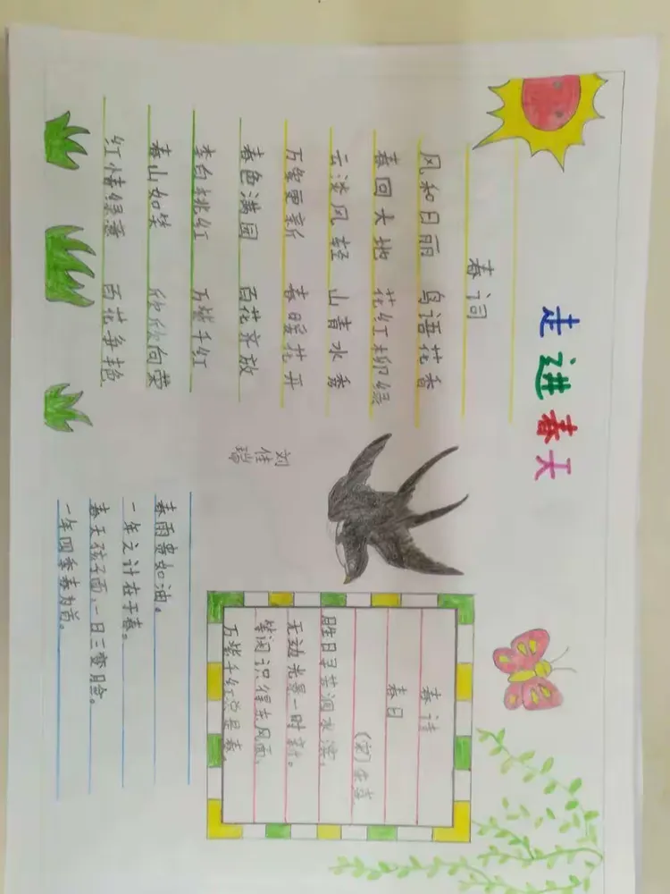 一张张手抄报,带来了春的消息:一篇篇小作文,弥漫着春的气息