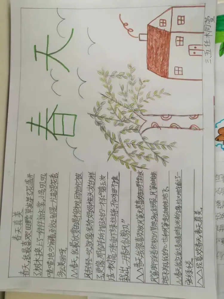 一张张手抄报,带来了春的消息:一篇篇小作文,弥漫着春的气息