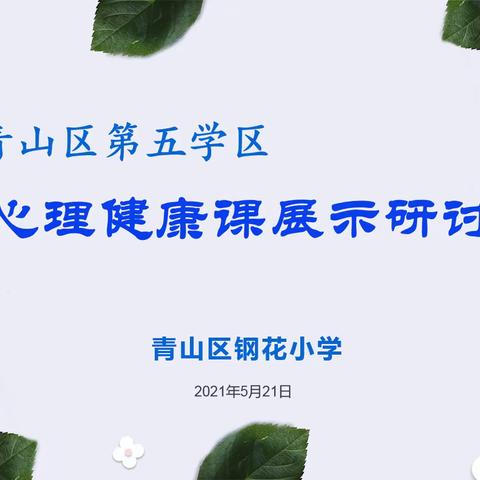 研讨有成效       引领促发展——记青山区第五学区心理健康课展示研讨活动